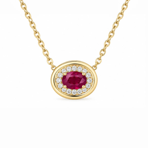 14K GOLD DIAMOND AND RUBY SIMMY NECKLACE