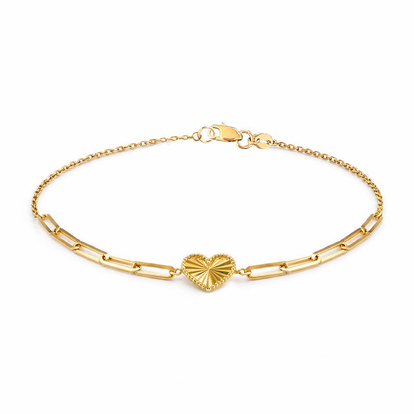 14K GOLD BREE HEART BRACELET