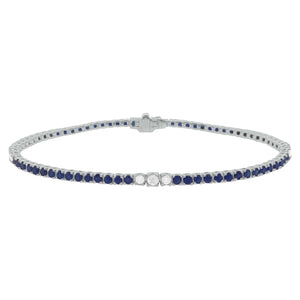 14K GOLD DIAMOND AND BLUE SAPPHIRE MELANIE TENNIS BRACELET