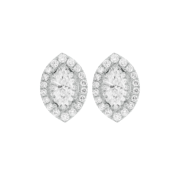 14K GOLD DIAMOND BRENNA MARQUISE STUDS