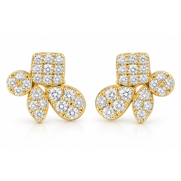 14K GOLD DIAMOND MONICA STUDS
