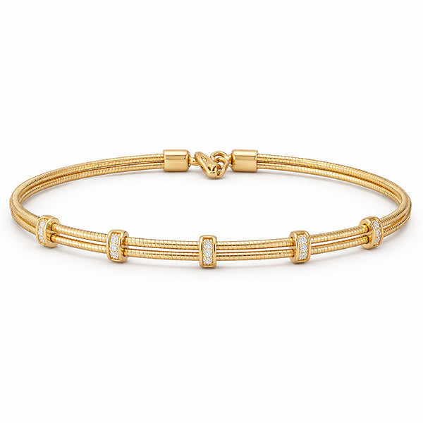 14K GOLD DIAMOND DORI FLEX BANGLE