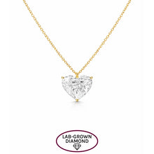 14K GOLD 5.00 CT LAB GROWN DIAMOND HEART NECKLACE
