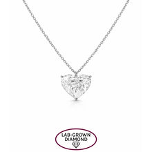 14K GOLD 5.00 CT LAB GROWN DIAMOND HEART NECKLACE