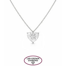 14K GOLD 4.00 CT LAB GROWN DIAMOND HEART NECKLACE