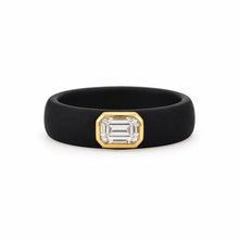 14K GOLD LAB GROWN DIAMOND BLACK SILICONE RING