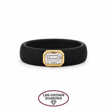 14K GOLD LAB GROWN DIAMOND BLACK SILICONE RING