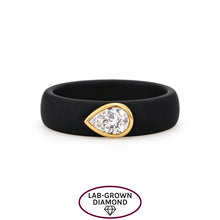 14K GOLD LAB GROWN DIAMOND BLACK SILICONE RING