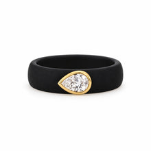 14K GOLD LAB GROWN DIAMOND BLACK SILICONE RING
