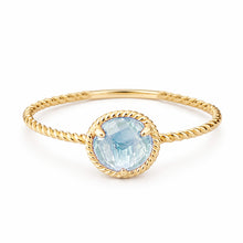 14K GOLD BLUE TOPAZ SELAH ROUND RING