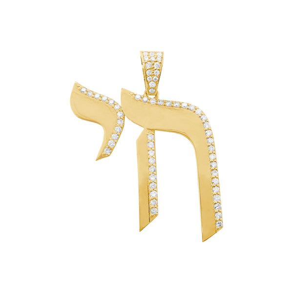 14K GOLD DIAMOND LARGE AMIRA CHAI CHARM