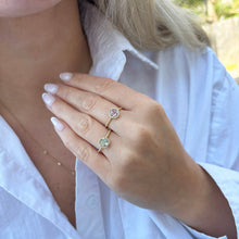 14K GOLD BLUE TOPAZ SELAH ROUND RING