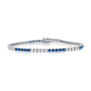 14K GOLD DIAMOND SAPPHIRE COLETTE TENNIS BRACELET