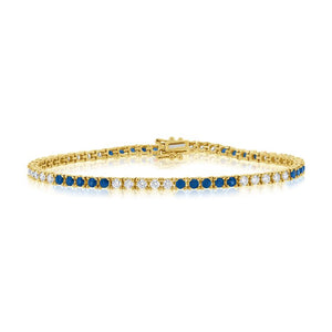 14K GOLD DIAMOND SAPPHIRE COLETTE TENNIS BRACELET