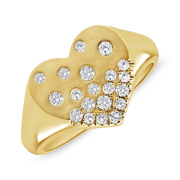 14K GOLD DIAMOND HEART CONFETTI RING