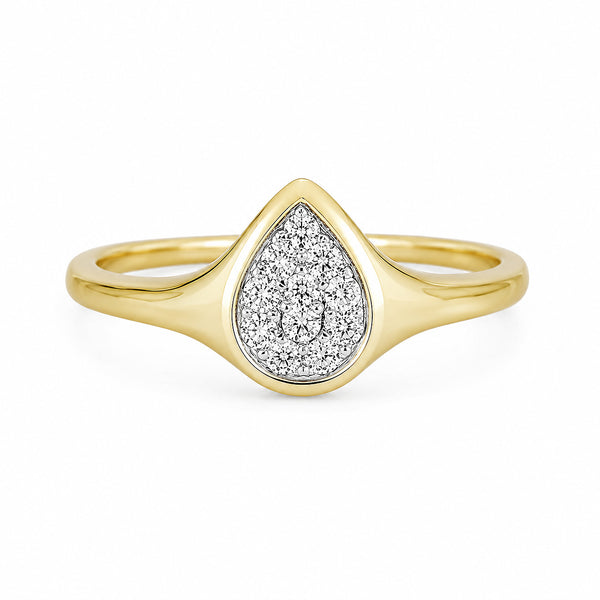 14K GOLD DIAMOND SMALL JESSIE PEAR RING