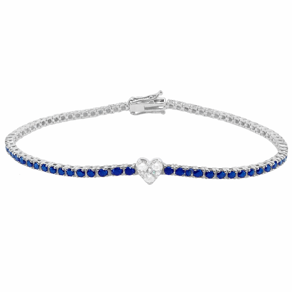 14K GOLD DIAMOND AND SAPPHIRE COCO HEART BRACELET