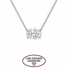 14K GOLD 1.00 CT LAB GROWN DIAMOND OVAL NECKLACE