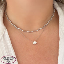 14K GOLD 1.00 CT LAB GROWN DIAMOND OVAL NECKLACE