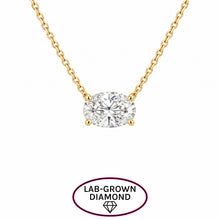 14K GOLD 1.00 CT LAB GROWN DIAMOND OVAL NECKLACE