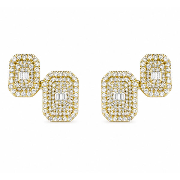 14K GOLD DIAMOND DEMI EARRINGS