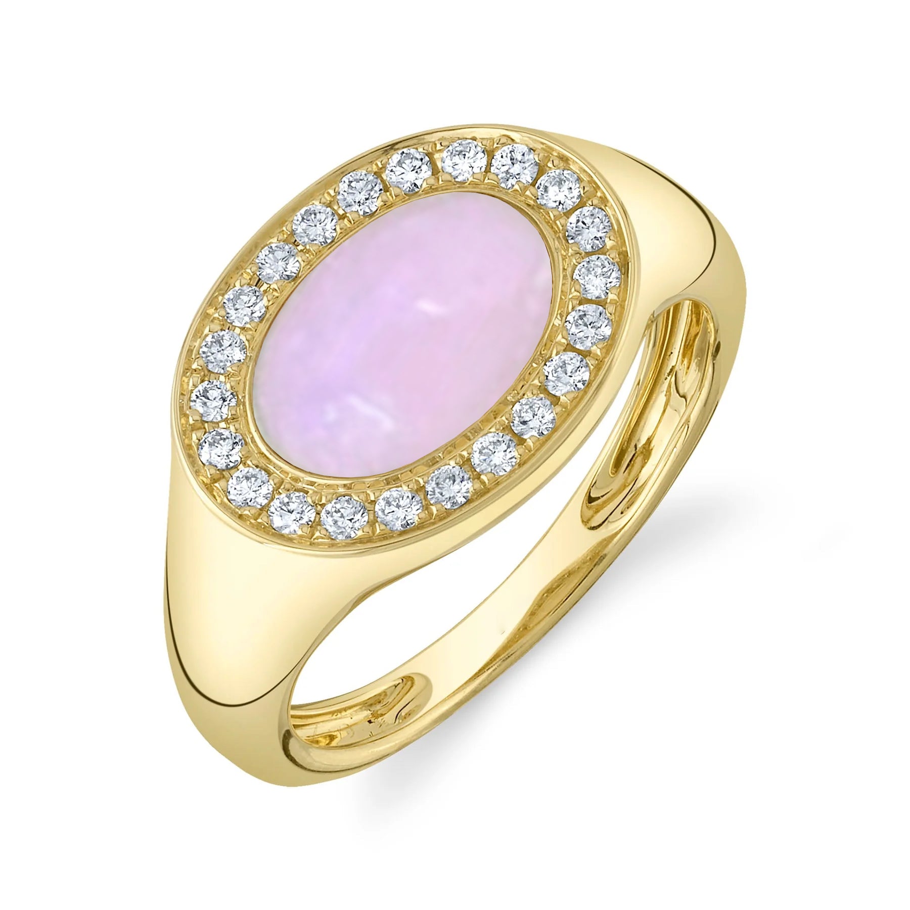 ピンクゴールド14k SUMMER SALE 14K GOLD DIAMOND PINK OPAL COLETTE RING – Jen K Online