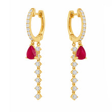 14K GOLD DIAMOND RUBY LIZETTE EARRINGS