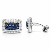 14K GOLD DIAMOND SAPPHIRE NOAH CUFFLINKS