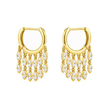 14K GOLD DIAMOND TIFFANY HOOPS