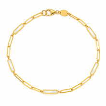 14K GOLD ANNA MOTHER OF PEARL LINK BRACELET