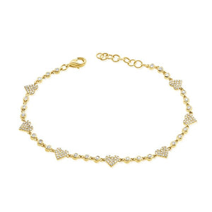 14K GOLD DIAMOND EMMA HEART BRACELET