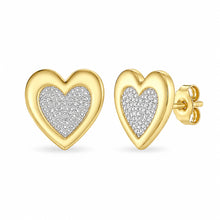 14K GOLD DIAMOND EVIE HEART STUDS