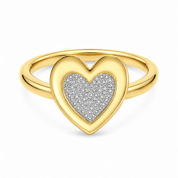 14K GOLD DIAMOND EVIE HEART RING