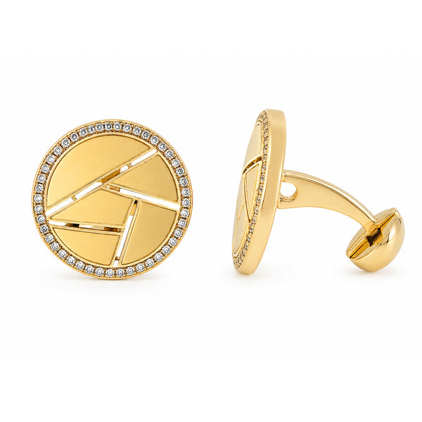 14K GOLD DIAMOND HANK CUFFLINKS