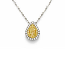 14K GOLD DIAMOND AND YELLOW DIAMOND BRENDA PEAR NECKLACE