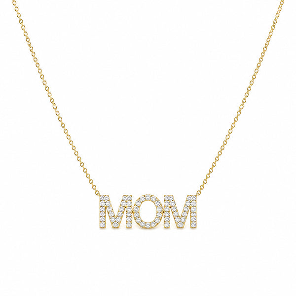 14K GOLD DIAMOND MOM NECKLACE