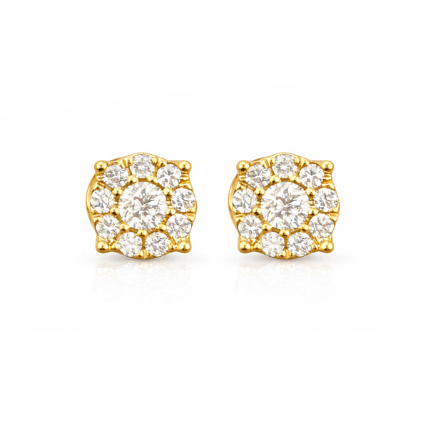 14K GOLD DIAMOND MINI BELLA STUDS