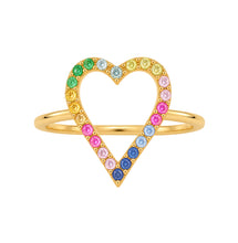 14K GOLD MULTI COLOR SAPPHIRE MELINDA HEART RING