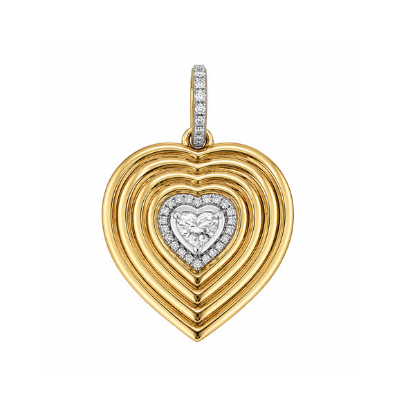 14K GOLD DIAMOND LILA HEART CHARM