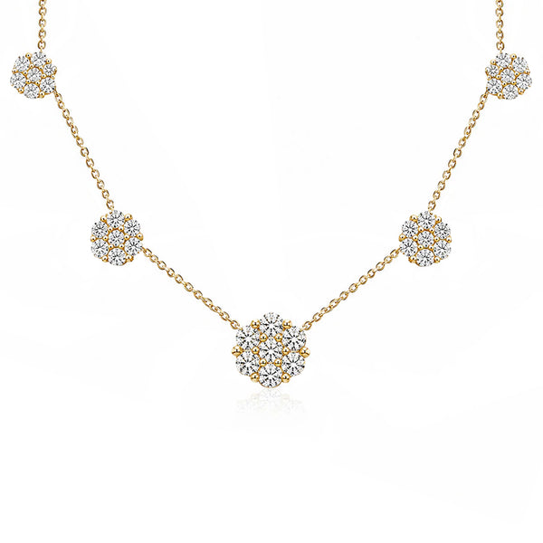 14K GOLD DIAMOND LISA FLOWER NECKLACE