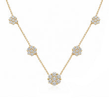 14K GOLD DIAMOND LISA FLOWER NECKLACE