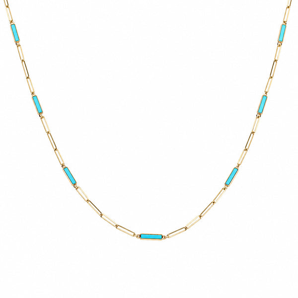14K GOLD ANNA TURQUOISE LINK NECKLACE
