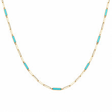 14K GOLD ANNA TURQUOISE LINK NECKLACE