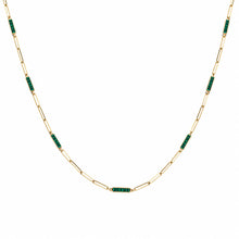 14K GOLD ANNA MALACHITE LINK NECKLACE