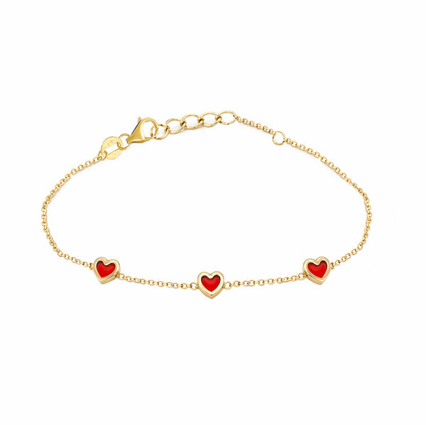 14K GOLD RUTHIE RED HEART BABY BRACELET