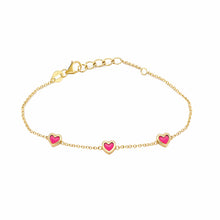 14K GOLD RUTHIE PINK HEART BABY BRACELET