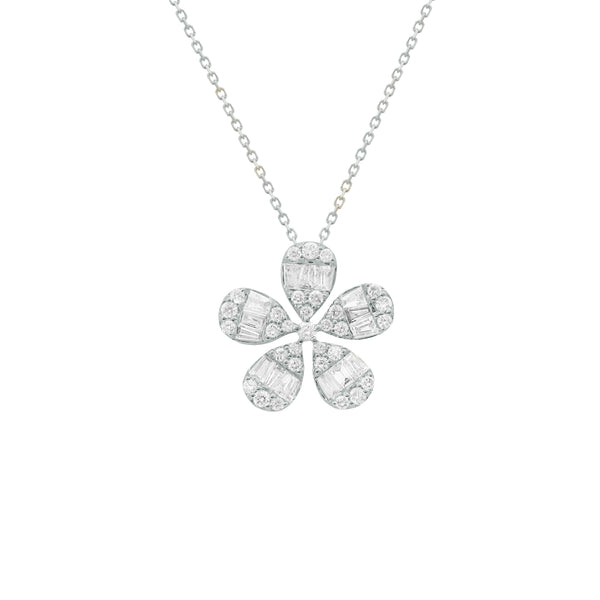 14K GOLD DIAMOND CARA FLOWER NECKLACE