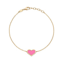 14K GOLD FUCHSIA MEG HEART BRACELET