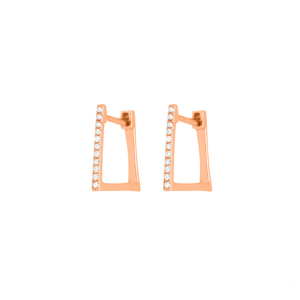 14K GOLD DIAMOND ALLIE SQUARE HUGGIES