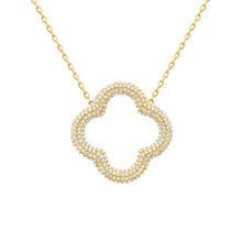 14K GOLD DIAMOND PHOEBE CLOVER NECKLACE